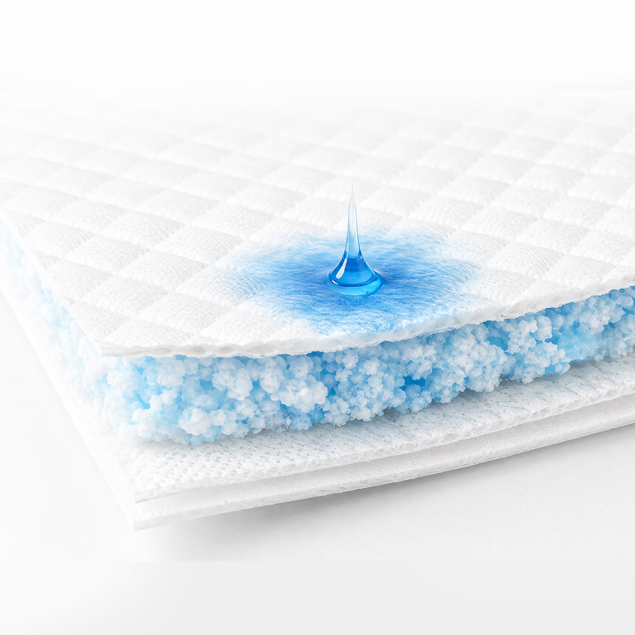 Instant absorb puppy pad layers locking in liquid